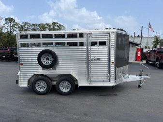New LIV147 FRONTIER 7' X 14' ALUMINUM LIVESTOCK TRAILER