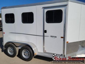 New STRD2HBP FRONTIER STRIDER 2 HORSE 6'8" X 11' ALUMINUM BUMPER PULL HORSE TRAILER W/ SPARE TIRE
