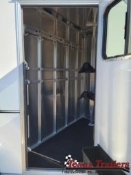 New STRD2HBP FRONTIER STRIDER 2 HORSE 6'8" X 11' ALUMINUM BUMPER PULL HORSE TRAILER W/ SPARE TIRE