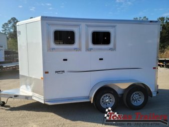 New STRD2HBP FRONTIER STRIDER 2 HORSE 6'8" X 11' ALUMINUM BUMPER PULL HORSE TRAILER W/ SPARE TIRE