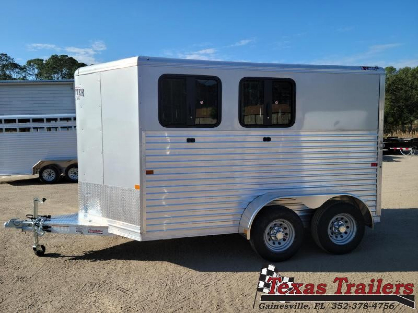 New COLT2HBP FRONTIER COLT 2 HORSE 6'8" X 11' ALUMINUM BUMPER PULL HORSE TRAILER W/ SPARE TIRE