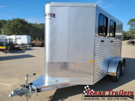 New COLT2HBP FRONTIER COLT 2 HORSE 6'8" X 11' ALUMINUM BUMPER PULL HORSE TRAILER W/ SPARE TIRE
