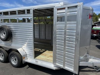 New LIV147LITE FRONTIER 7' X 14' ALUMINUM LIVESTOCK TRAILER