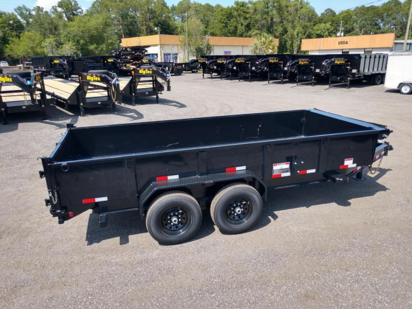 New 14LP-16BK6SIRPD BIG TEX 7' X 16' DUMP TRAILER W/ TARP & COMBO REAR GATE W/ 6' SLIDE IN RAMPS