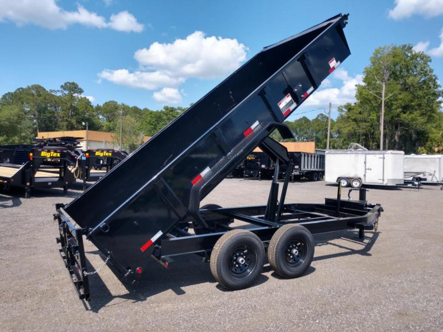 New 14LP-16BK6SIRPD BIG TEX 7' X 16' DUMP TRAILER W/ TARP & COMBO REAR GATE W/ 6' SLIDE IN RAMPS