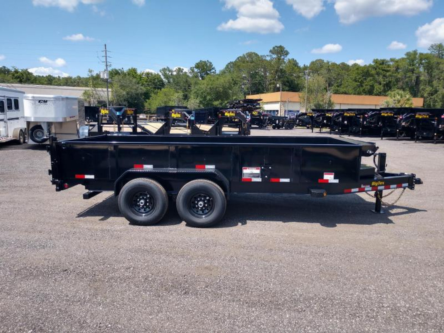 New 14LP-16BK6SIRPD BIG TEX 7' X 16' DUMP TRAILER W/ TARP & COMBO REAR GATE W/ 6' SLIDE IN RAMPS