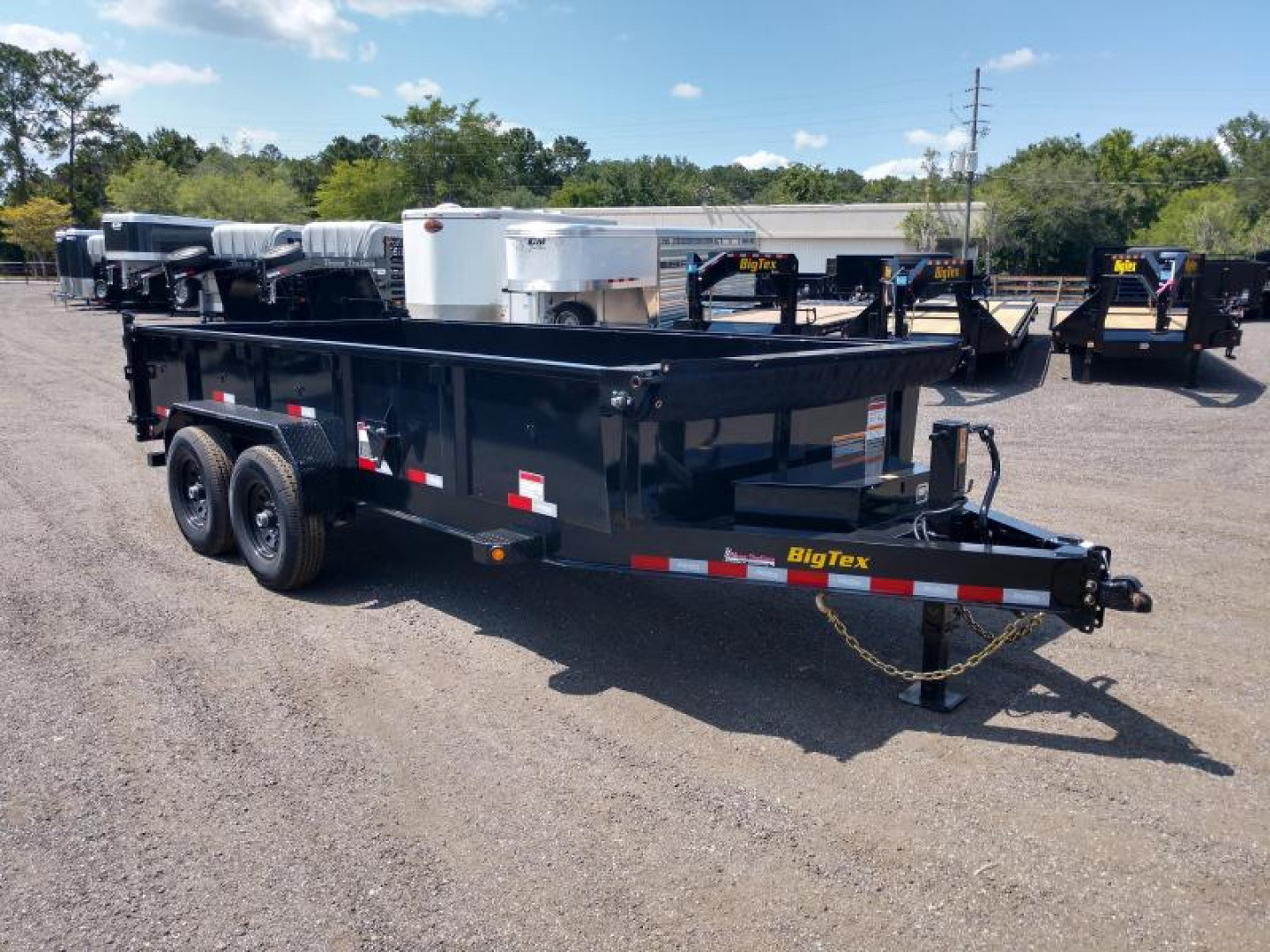 New 14LP-16BK6SIRPD BIG TEX 7' X 16' DUMP TRAILER W/ TARP & COMBO REAR GATE W/ 6' SLIDE IN RAMPS