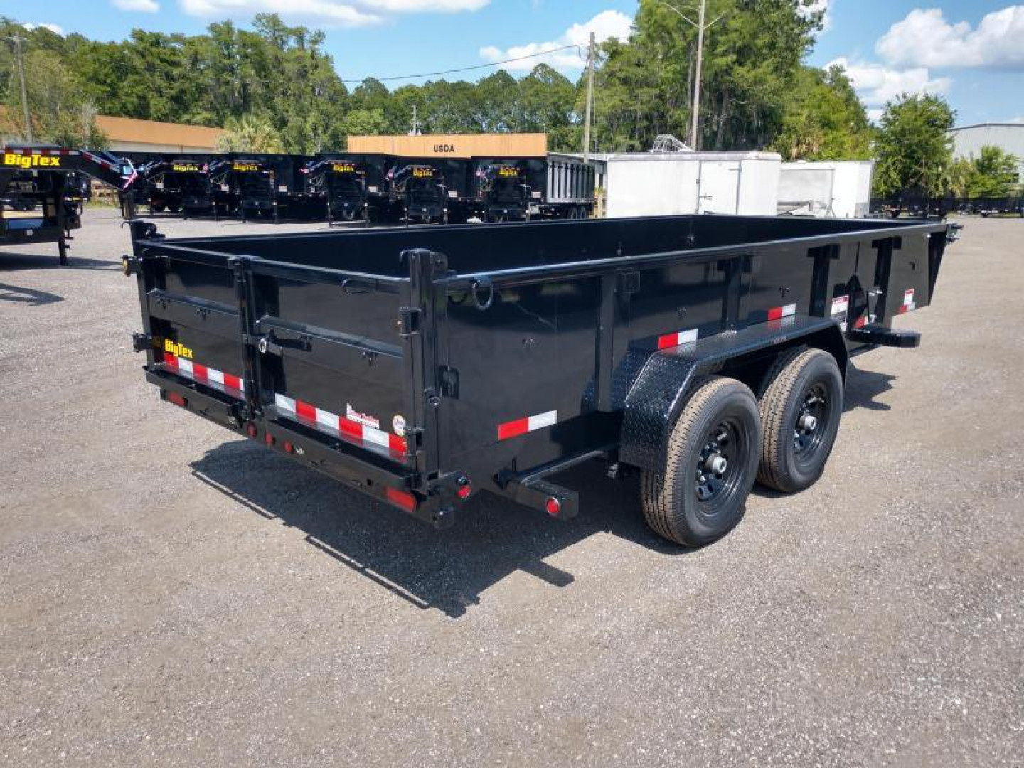 New 14LP-16BK6SIRPD BIG TEX 7' X 16' DUMP TRAILER W/ TARP & COMBO REAR GATE W/ 6' SLIDE IN RAMPS