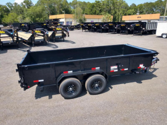 New 14LP-16BK6SIRPD BIG TEX 7' X 16' DUMP TRAILER W/ TARP & COMBO REAR GATE W/ 6' SLIDE IN RAMPS