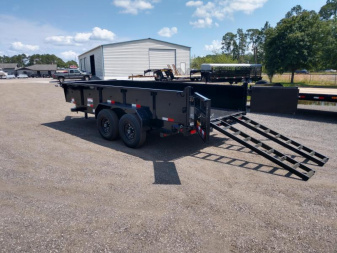 New 14LP-16BK6SIRPD BIG TEX 7' X 16' DUMP TRAILER W/ TARP & COMBO REAR GATE W/ 6' SLIDE IN RAMPS
