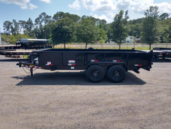 New 14LP-16BK6SIRPD BIG TEX 7' X 16' DUMP TRAILER W/ TARP & COMBO REAR GATE W/ 6' SLIDE IN RAMPS