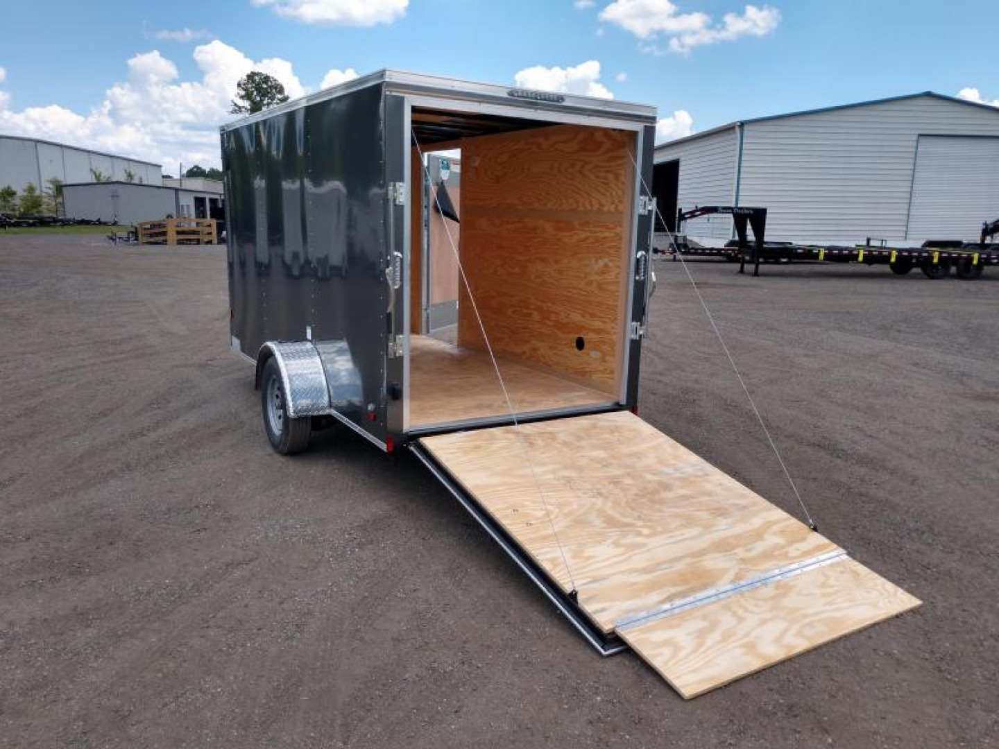 New GANS612SA CARGO MATE 6' X 12' ENCLOSED CARGO TRAILER W/ REAR RAMP DOOR AND SIDE DOOR