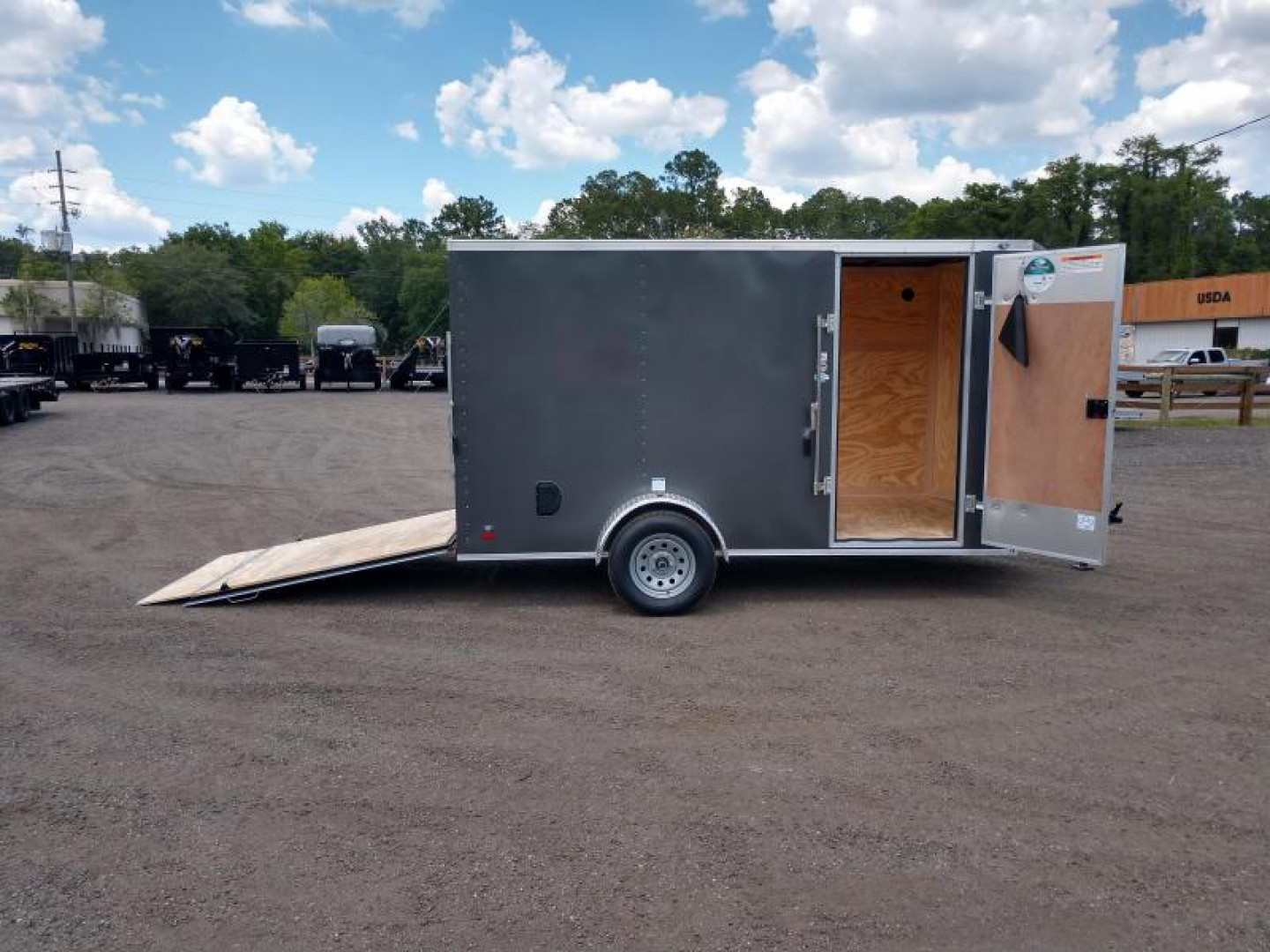 New GANS612SA CARGO MATE 6' X 12' ENCLOSED CARGO TRAILER W/ REAR RAMP DOOR AND SIDE DOOR