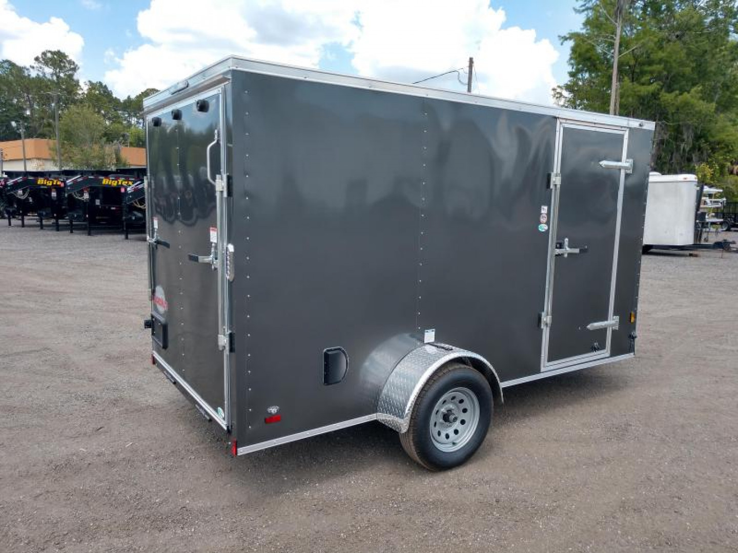 New GANS612SA CARGO MATE 6' X 12' ENCLOSED CARGO TRAILER W/ REAR RAMP DOOR AND SIDE DOOR