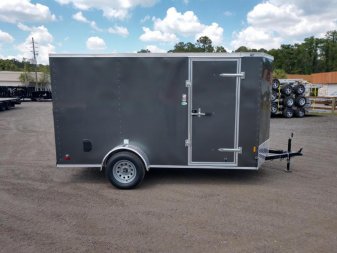 New GANS612SA CARGO MATE 6' X 12' ENCLOSED CARGO TRAILER W/ REAR RAMP DOOR AND SIDE DOOR