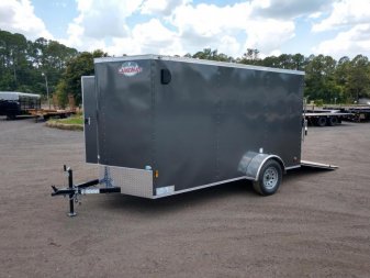 New GANS612SA CARGO MATE 6' X 12' ENCLOSED CARGO TRAILER W/ REAR RAMP DOOR AND SIDE DOOR