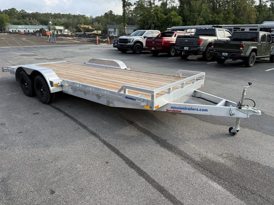 New MOCH8X20W MISSION 6'8" X 20' ALUMINUM CAR HAULER W/ 6' RAMPS AND WOOD DECK