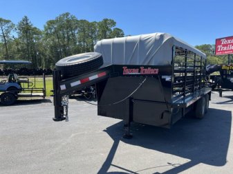 New ST1612G TEXAS TRAILERS 16' GOOSENECK STOCK TRAILER