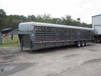 New ST3621G TEXAS TRAILERS 36' GOOSENECK STOCK TRAILER W/ TRIPLE AXLES