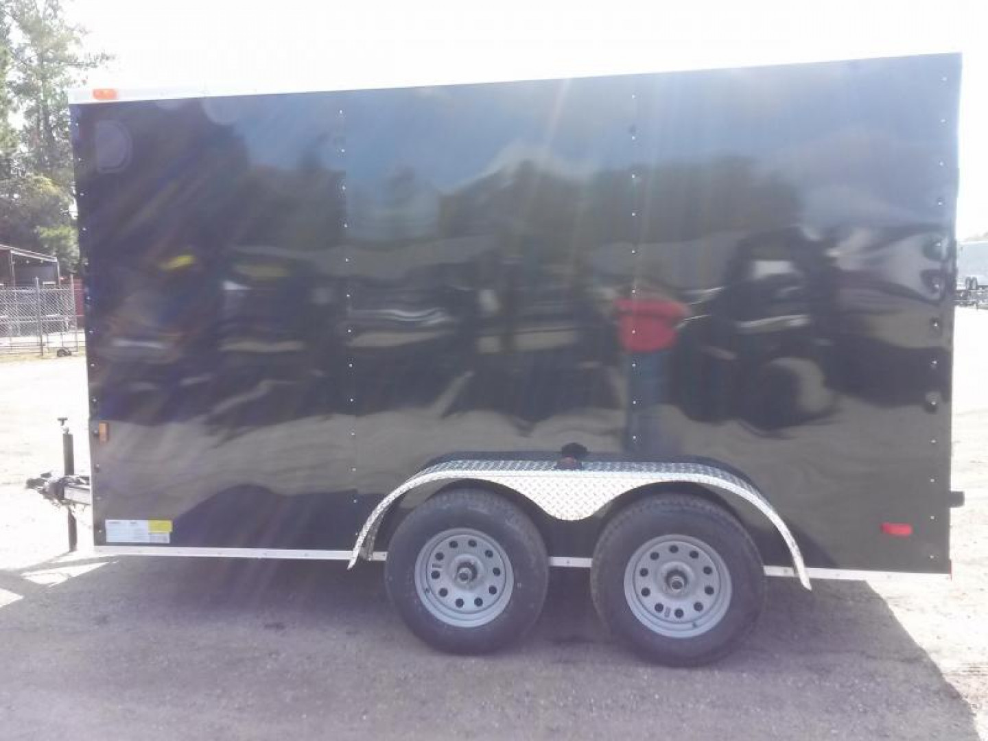 New GANS712TA2 CARGO MATE 7' X 12' ENCLOSED CARGO TRAILER W/ REAR RAMP DOOR & SIDE DOOR