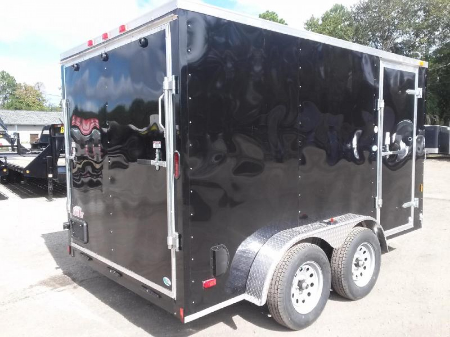 New GANS712TA2 CARGO MATE 7' X 12' ENCLOSED CARGO TRAILER W/ REAR RAMP DOOR & SIDE DOOR