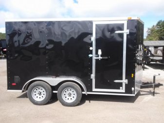 New GANS712TA2 CARGO MATE 7' X 12' ENCLOSED CARGO TRAILER W/ REAR RAMP DOOR & SIDE DOOR