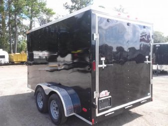 New GANS712TA2 CARGO MATE 7' X 12' ENCLOSED CARGO TRAILER W/ REAR RAMP DOOR & SIDE DOOR