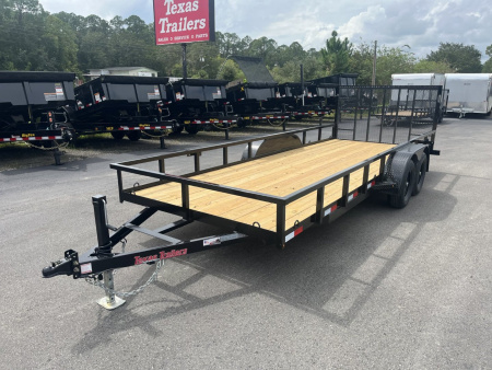 New UT62010 TEXAS TRAILERS 6'10  X 20' UTILITY TRAILER W/ 4' HEAVY DUTY SPRING ASSISTED TAILGATE
