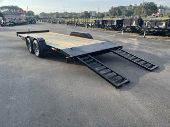 New CH1870 TEXAS TRAILERS 6'10" X 18' CAR HAULER W/ SLIDE OUT RAMPS