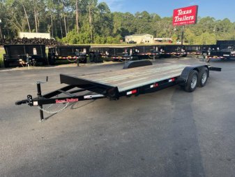 New CH1870 TEXAS TRAILERS 6'10  X 18' CAR HAULER W/ SLIDE OUT RAMPS