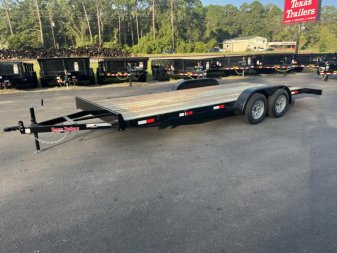 New CH1870 TEXAS TRAILERS 6'10" X 18' CAR HAULER W/ SLIDE OUT RAMPS