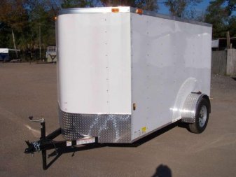 New GANS510SA CARGO MATE 5' X 10' ENCLOSED CARGO TRAILER W/ REAR RAMP DOOR & SIDE DOOR
