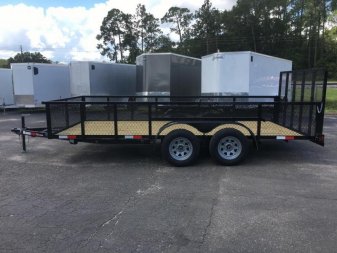 New LM61870 TEXAS TRAILERS 6'10" X 18' LAWN MAINTENANCE TRAILER