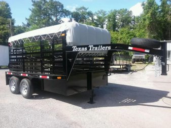 New ST1210G TEXAS TRAILERS 12' GOOSENECK STOCK TRAILER W/ OPEN BULKHEAD