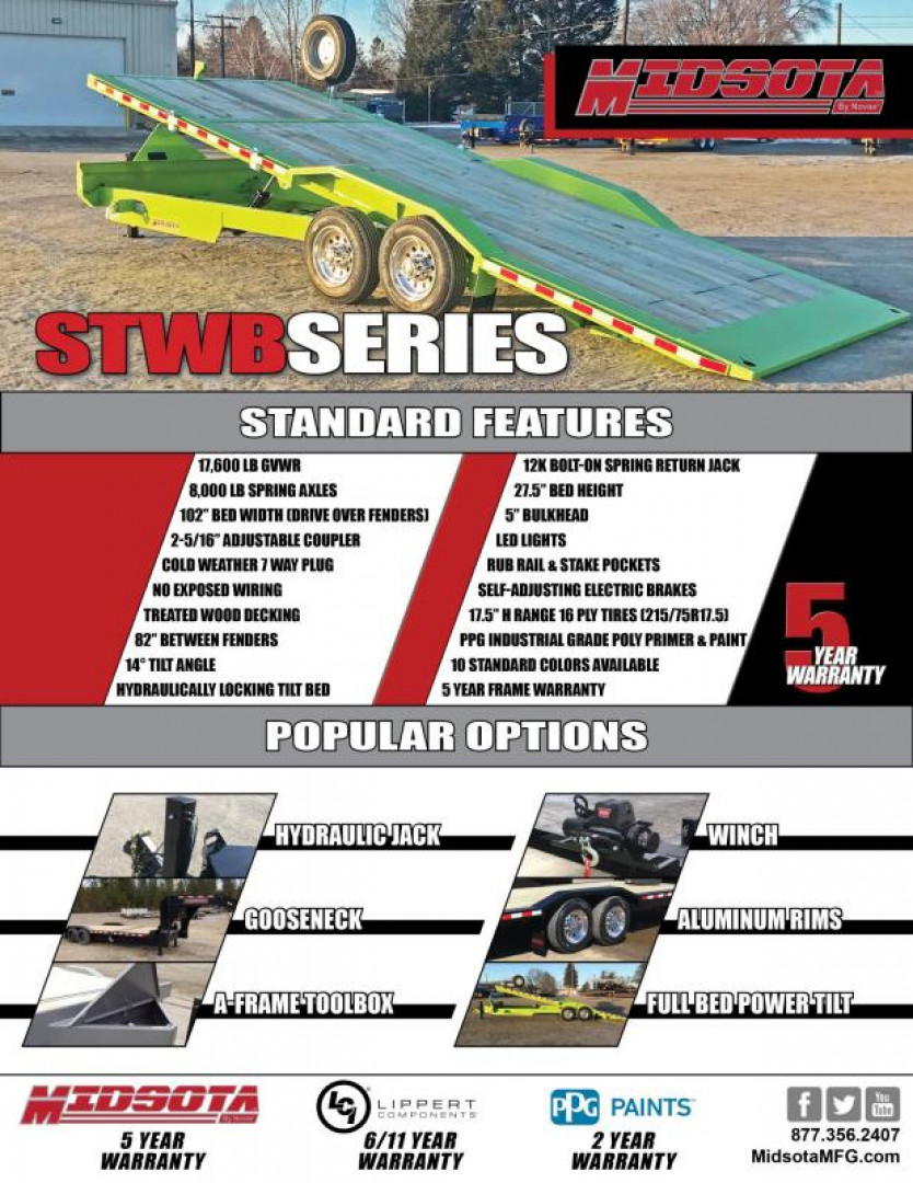 New 102" X 24' STWB Equipment Trailer