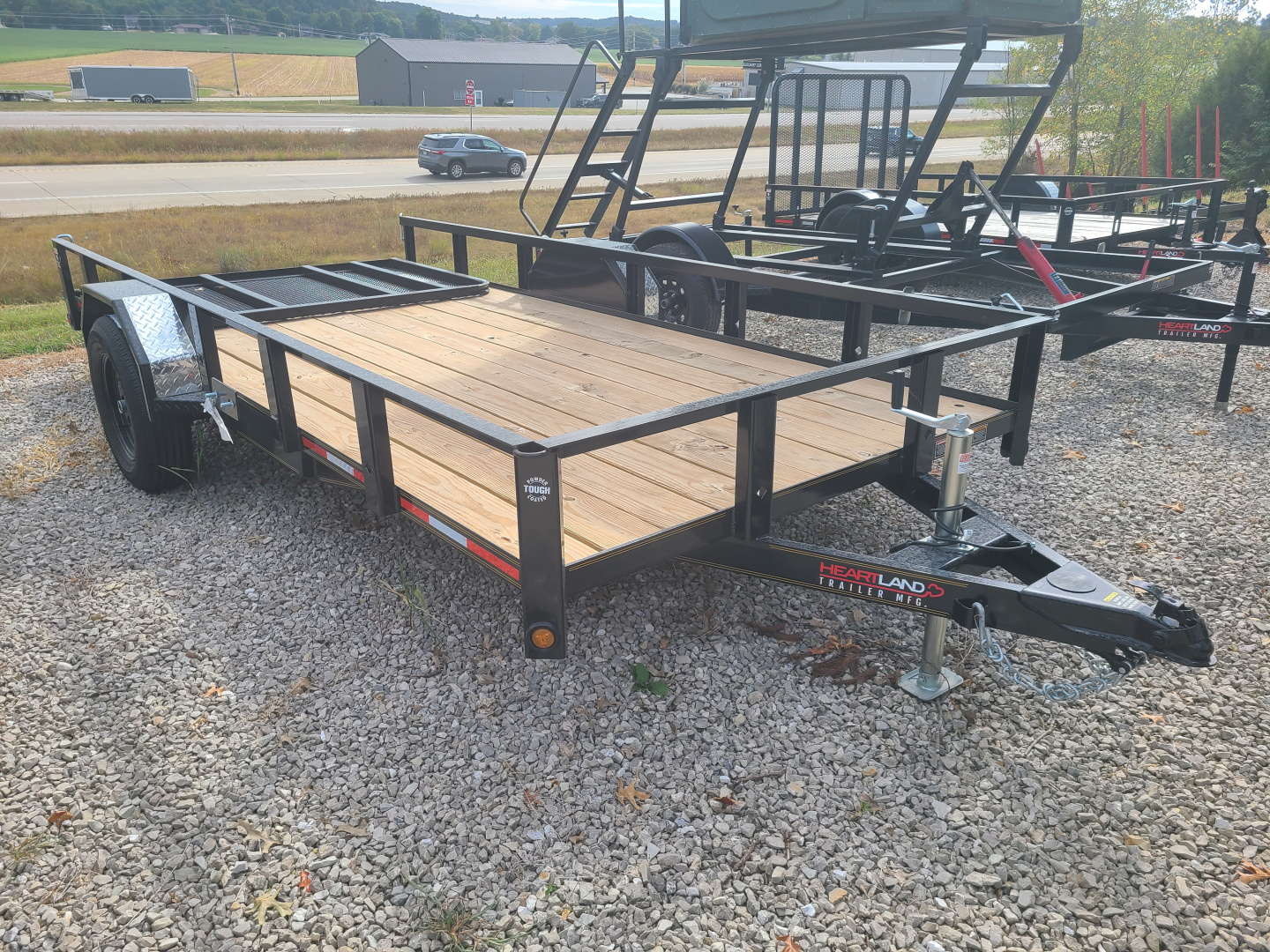 New Heartland 76x14 Single 35k axle, 4"C, 4'G, Black