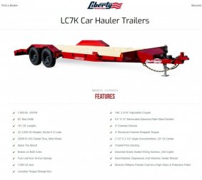 New Liberty 83 x 20' carhauler, 7k, Dropleg Jack, 2 5/16 Adj coupler