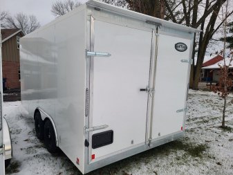 New Cell-Tech Cargo trailer, 8.5 X 16 double door, 52k axle, white