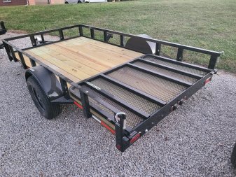 New Heartland 76  X 12' SINGLE AXLE 4' REAR GATE, 4  CH TONGUE