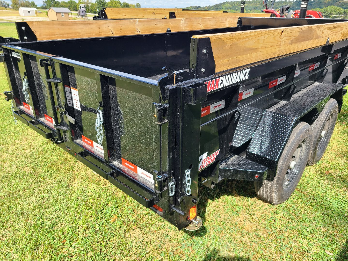 New Liberty 83 x 14' telescopic dump bed, 7k axles, 7 gauge floor, fork carrier