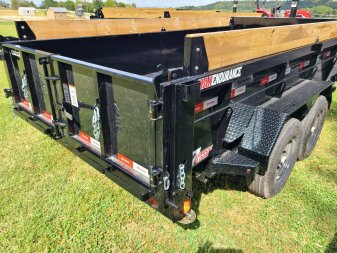 New Liberty 83 x 14' telescopic dump bed, 7k axles, 7 gauge floor, fork carrier