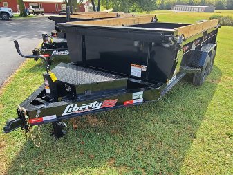 New Liberty 83 x 14' dump bed, scissor lift, gravity down, 7k axles, 7 gauge floor