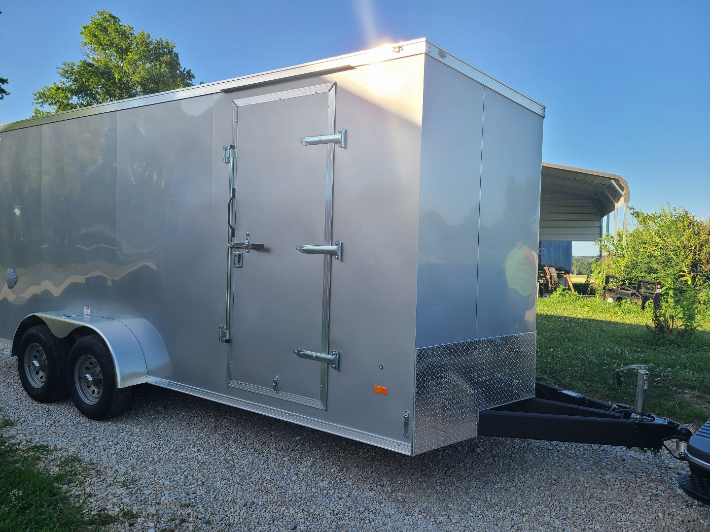 New Haul About Cargo, 75 X 18 tandem, Silver, flip up UTV door, 6" addtl height, #824