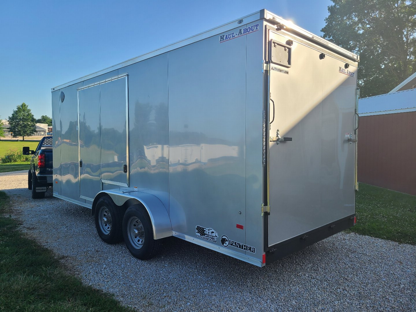 New Haul About Cargo, 75 X 18 tandem, Silver, flip up UTV door, 6" addtl height, #824