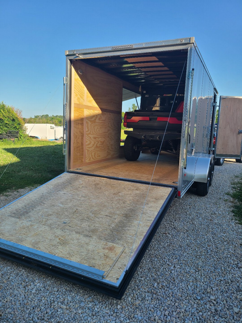 New Haul About Cargo, 75 X 18 tandem, Silver, flip up UTV door, 6" addtl height, #824