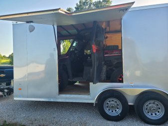 New Haul About Cargo, 75 X 18 tandem, Silver, flip up UTV door, 6" addtl height, #824