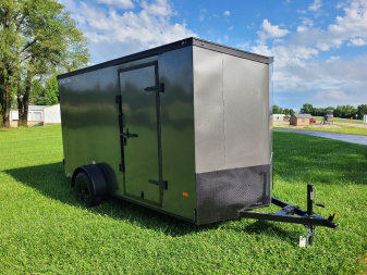 New Haul About Trailer, 6 x 12, charcoal, .030 alum, blackout pkg, 3/8  plywood walls