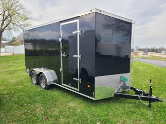 New 2024 Haul About 7 X 16 Black Cargo, 6" addntl height, TANDEM AXLES