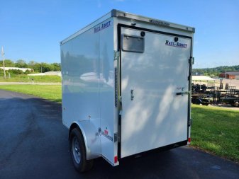 New Haul About White Cargo 5'x8' NO Side Door, Ramp, .030 White Screwless Aluminum, #702