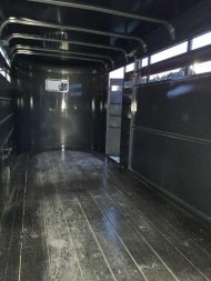 New Maxwell 6' x 16' x 6'6" LIVESTOCK 35k axles, Dark Gray with white stripes, #677